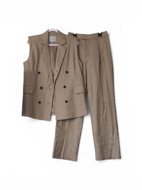 RAILS Sleeveless Double-Breasted Blazer & Trousers Set - Tan